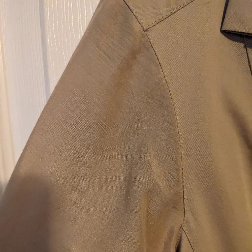 Elie Tahari Khaki Tie Waist Shirt Dress, Sz 8 - Picture 3 of 8